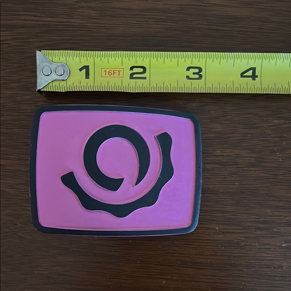 Pink and Black Industry Nine Logo Belt Buckle - Picture 3 of 4